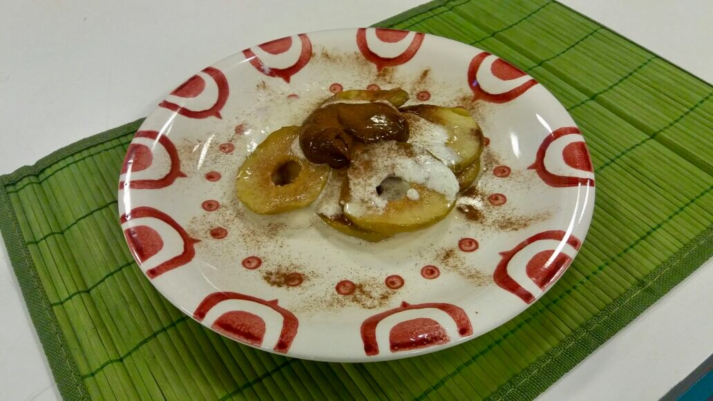 Manzanas express con dulce de leche light (apto para celiacos y diabéticos)