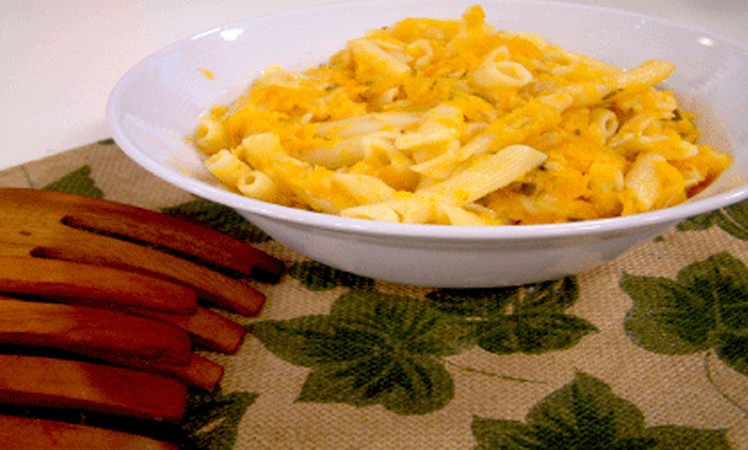 Macarrones con queso y calabaza