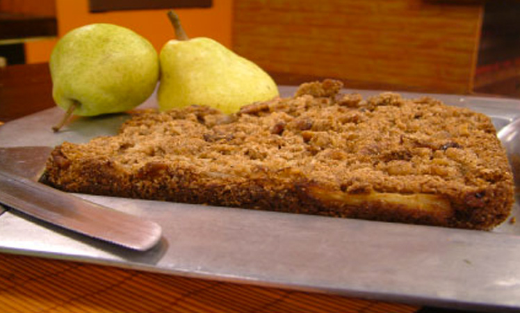 Torta de peras y nueces