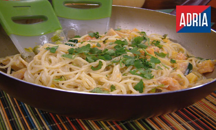 Vermicelli Adria con calabacitas y queso crema Philadelphia